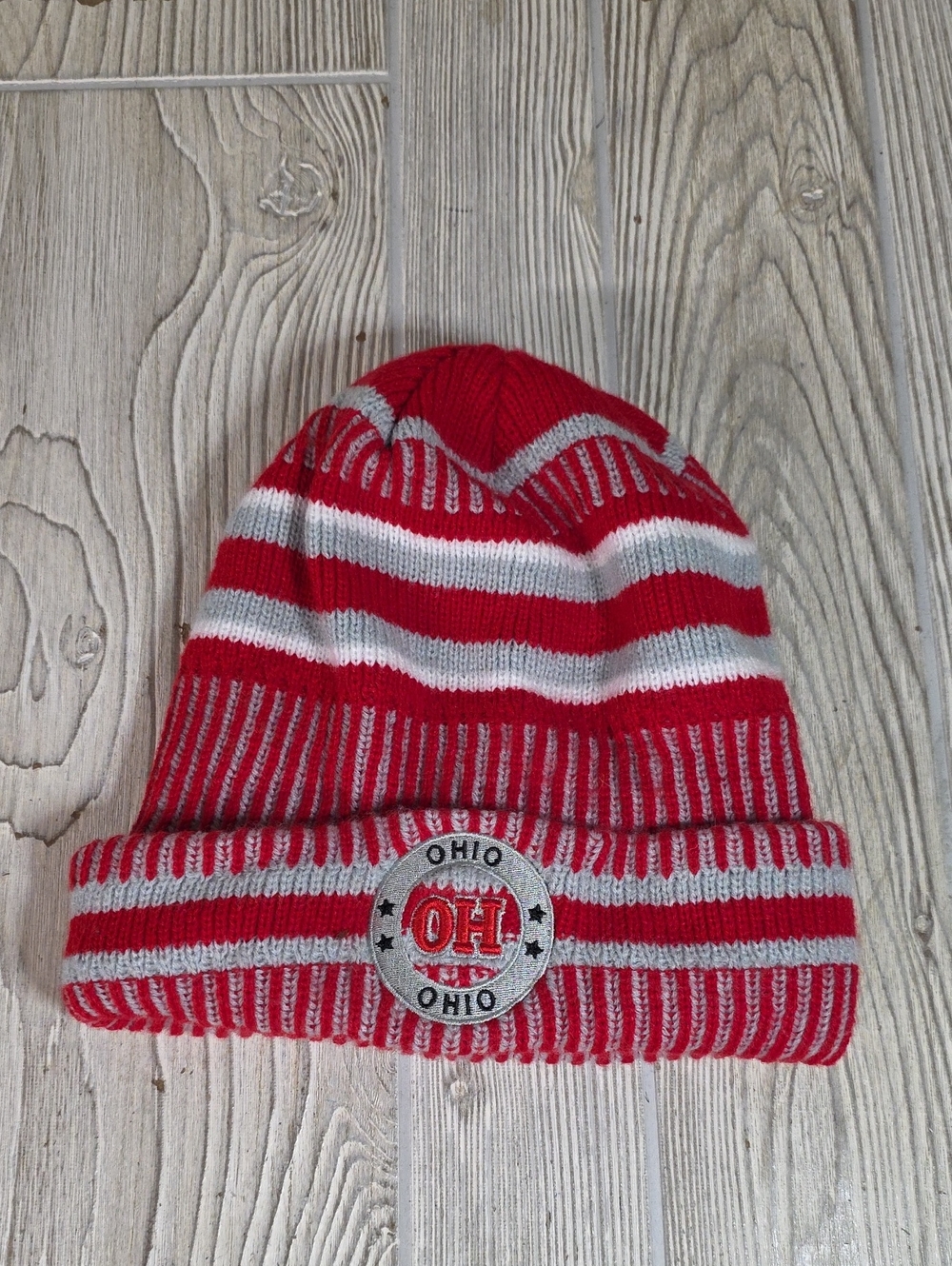 Ohio State Buckeyes Cuffed Winter Beanie Hat Fleece Lined Adult Unisex